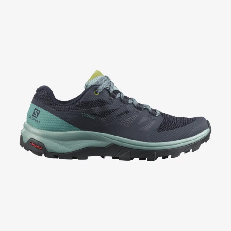 Tenis Senderismo Salomon Outline GTX Mujer Negros Turquesa | MX LVJT139